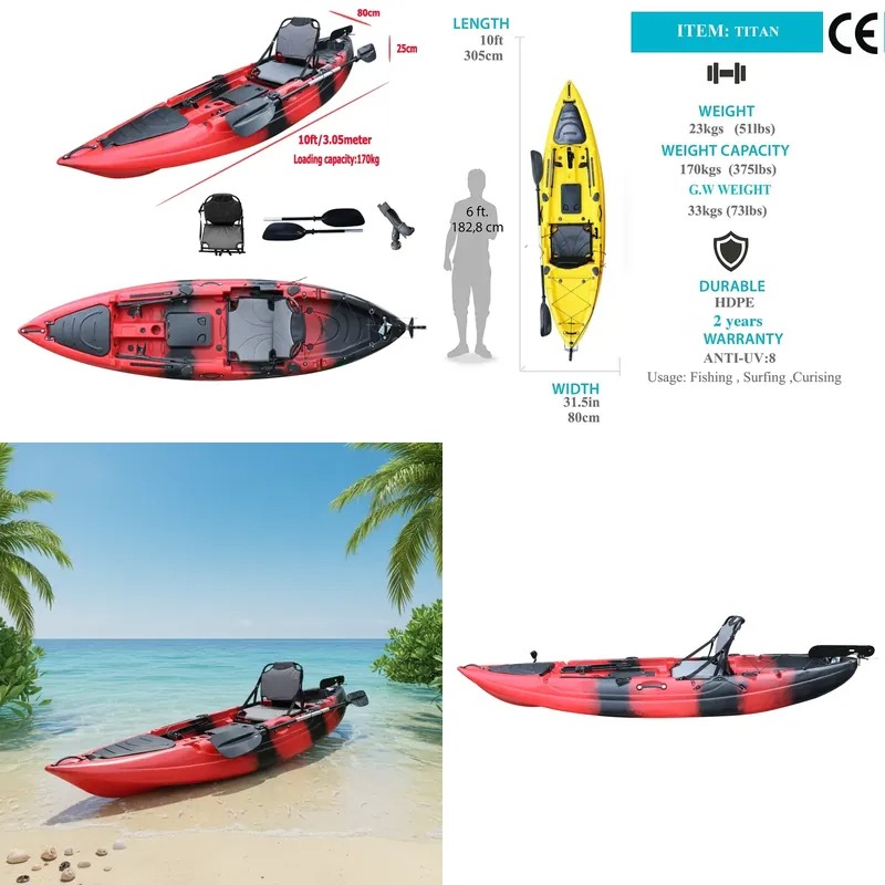 10피트 싱글 시트 낚시용 패들 카약 (전동 모터 장착 - Fishing Kayak Seat 리뷰 및 가격